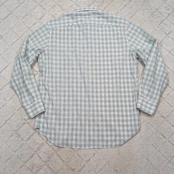 Canali Shirt Mens XL Green Check Cotton Ombre Sport Button Up Long Sleeve Office - Picture 7 of 7